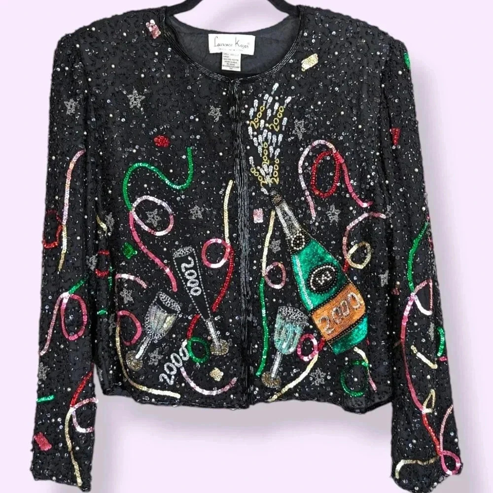 Vintage Y2K Laurence Kazar Sequin Jacket